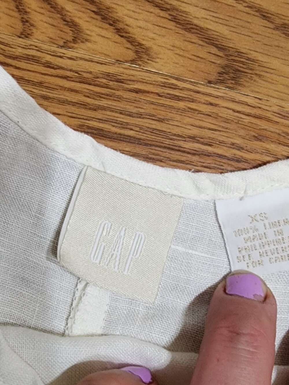 Vtg Gap 100% Linen Maxi Dress Size XS Coastal Minimalist Cream Resortwear - Picture 4 of 9